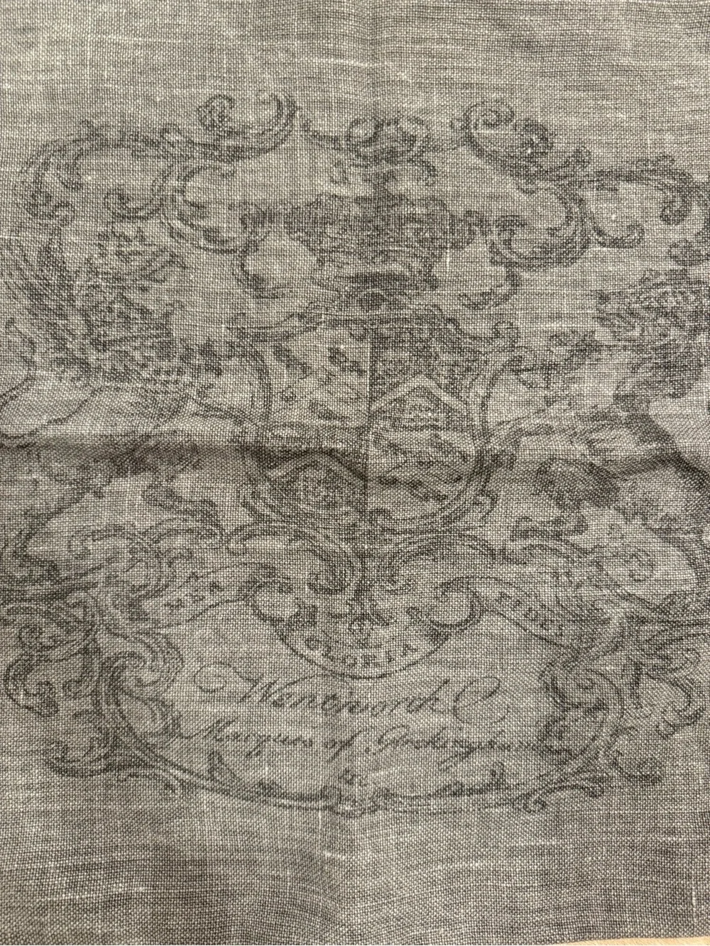 Restoration Hardware Wentworth Crest-vintage washed Belgium Linen pillow cover
